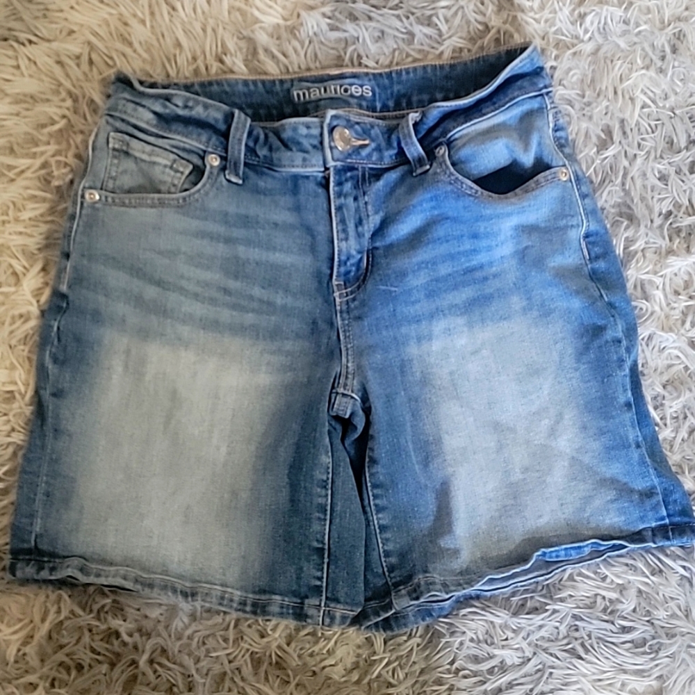 Maurices Light Blue Denim Long Shorts Size 4